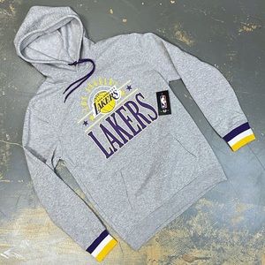 Los Angeles Lakers Pull Over Hooded Sweater Medium Retro LA NBA Basketball
